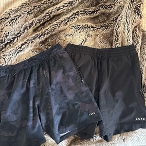 LSKD Black and Camouflage Shorts Set Men M